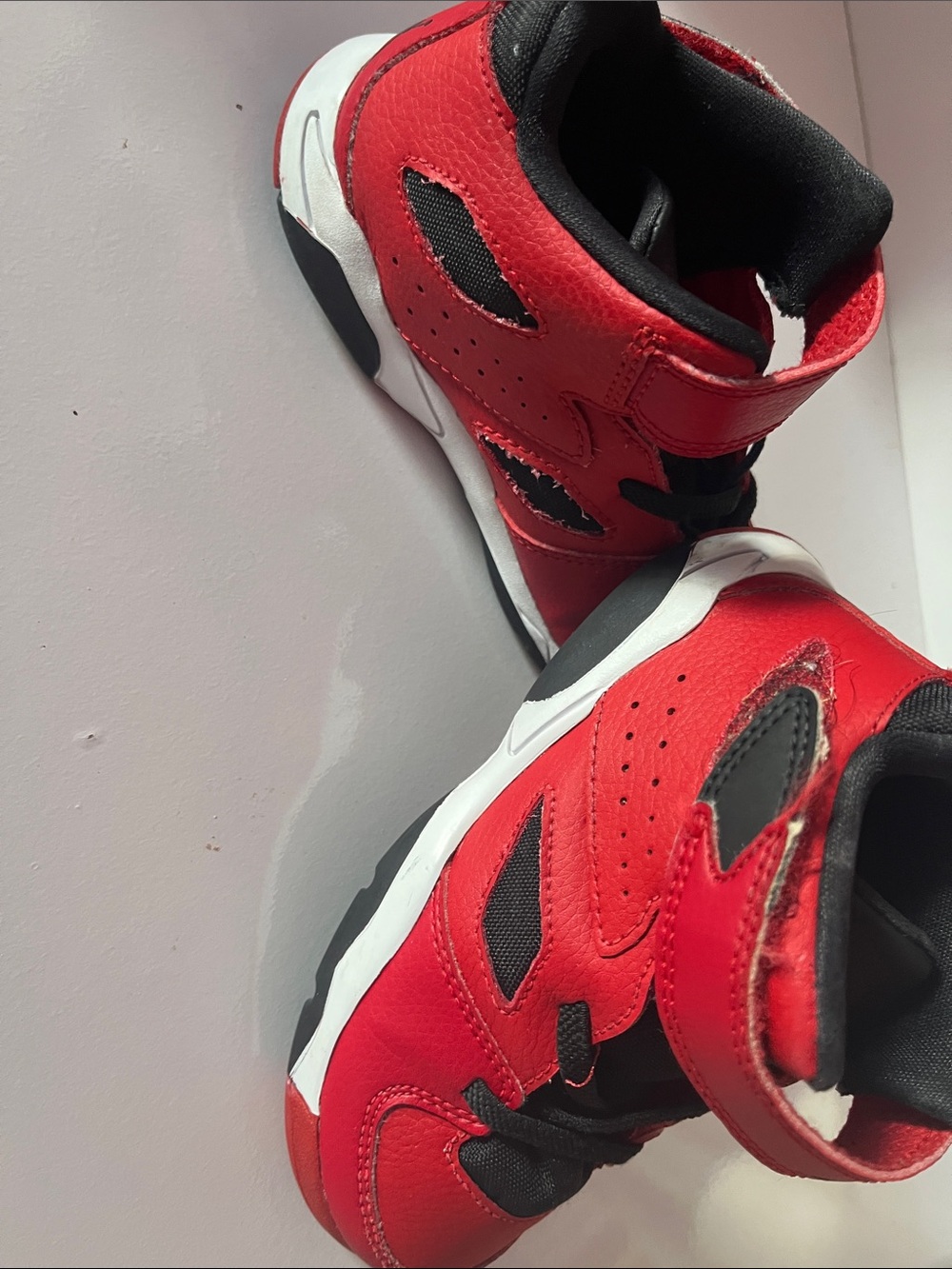 Jordan Kids Red and Black High-Top Sneakers